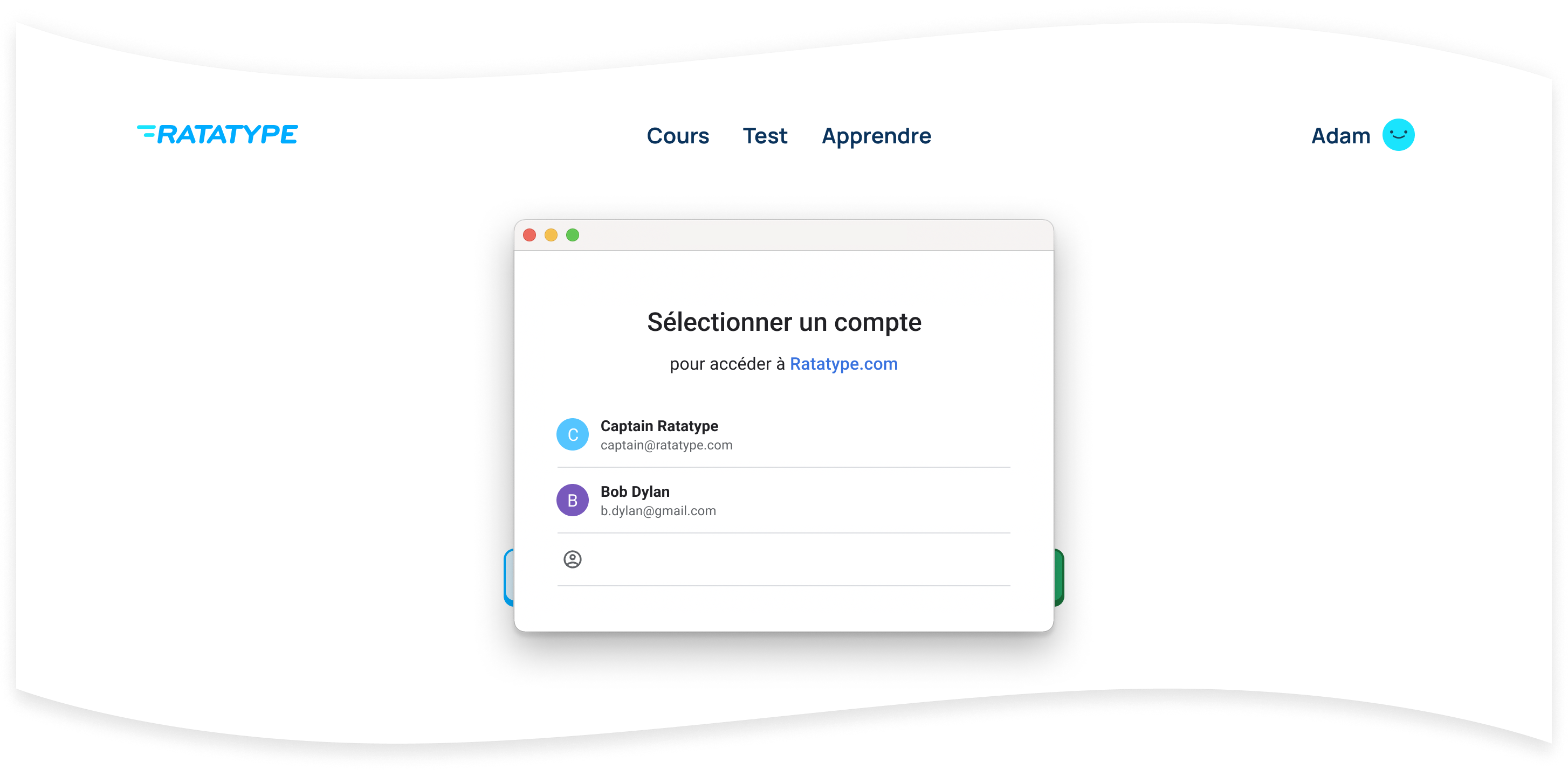 Sélectionnez le compte Google sur lequel vous avez créé vos classes dans Google Classroom.