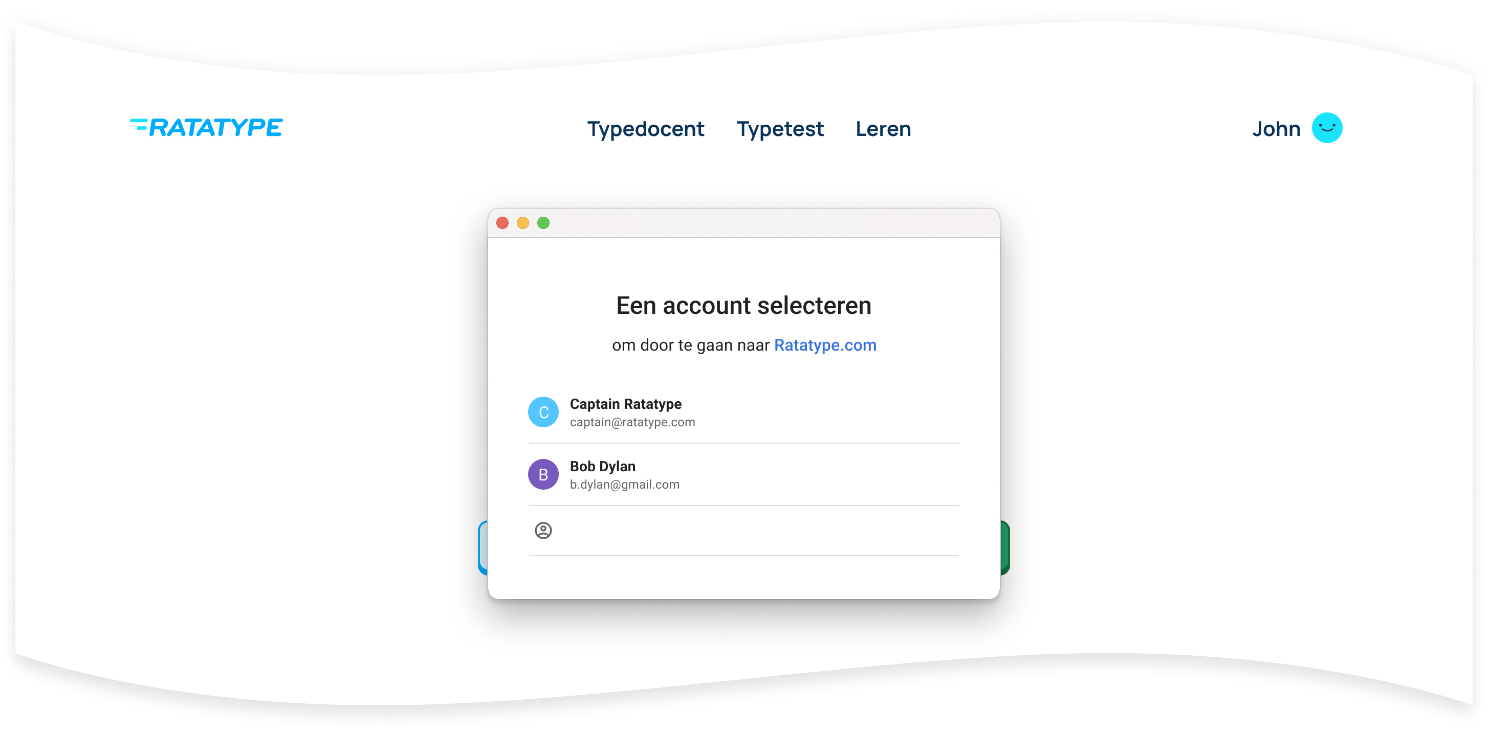Selecteer het Google-account waarmee je lessen hebt gemaakt in Google Classroom.